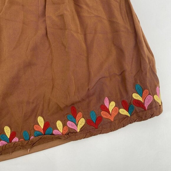 Savanna Jane Size Small Tunic Mini Dress Brown Pink Red Blue Yellow Embroidered - Picture 6 of 11
